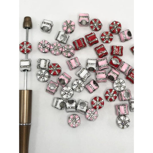 Cross-Shaped Rhinestone Spacer Beads, 10MM, Multicolor Random Mix