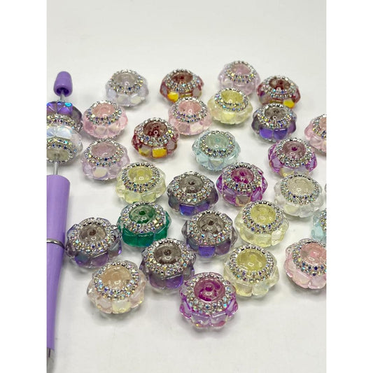 Square Cube Crystal Rhinestones See Thru Acrylic Beads, Chain, ZY