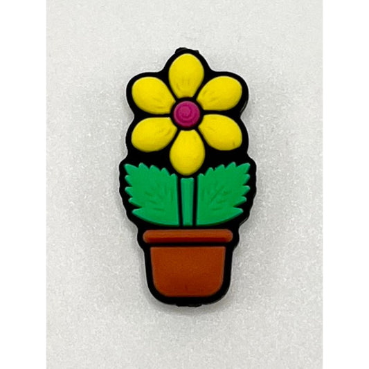 Pot Sunflower Silicone Focal Beads