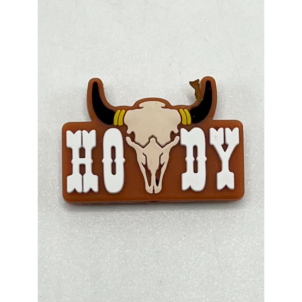 Buffalo Head Brown Howdy Silicone Focal Beads
