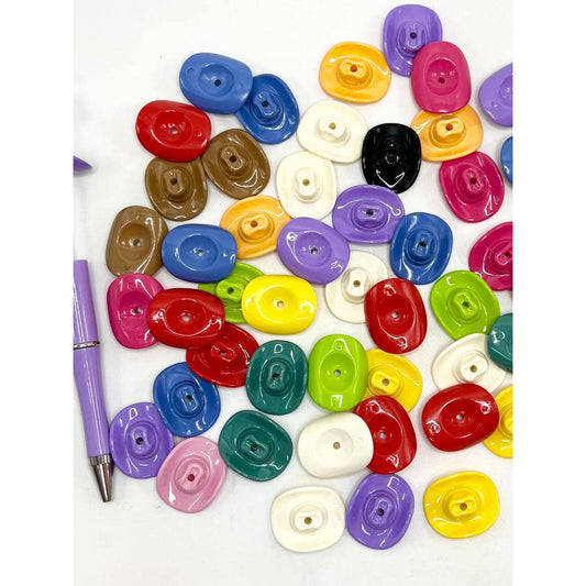 Shiny Stoving Varnish Sports Curvy Texas Football Hat Acrylic Beads
