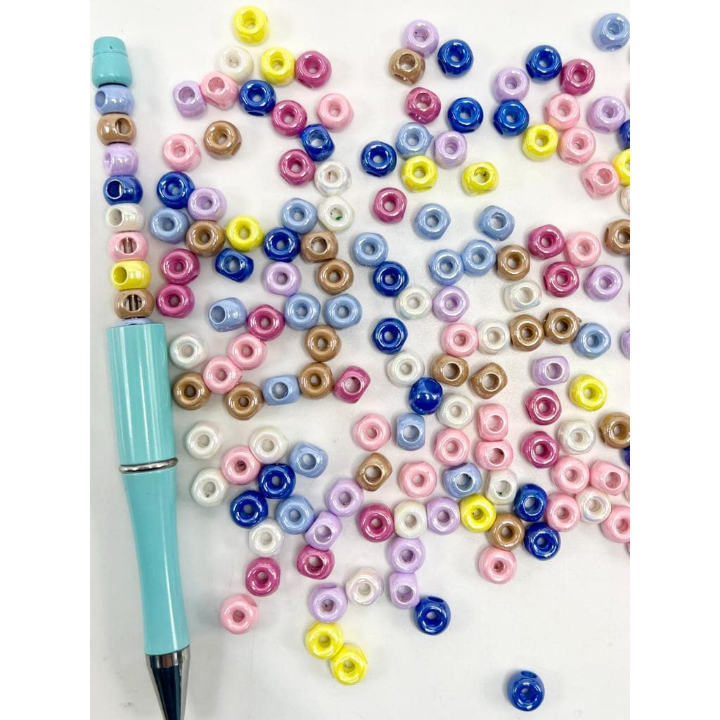Pastel Color Four-Hole Quadripuntal Spacer Acrylic Beads with UV Plating, 8mm, CM