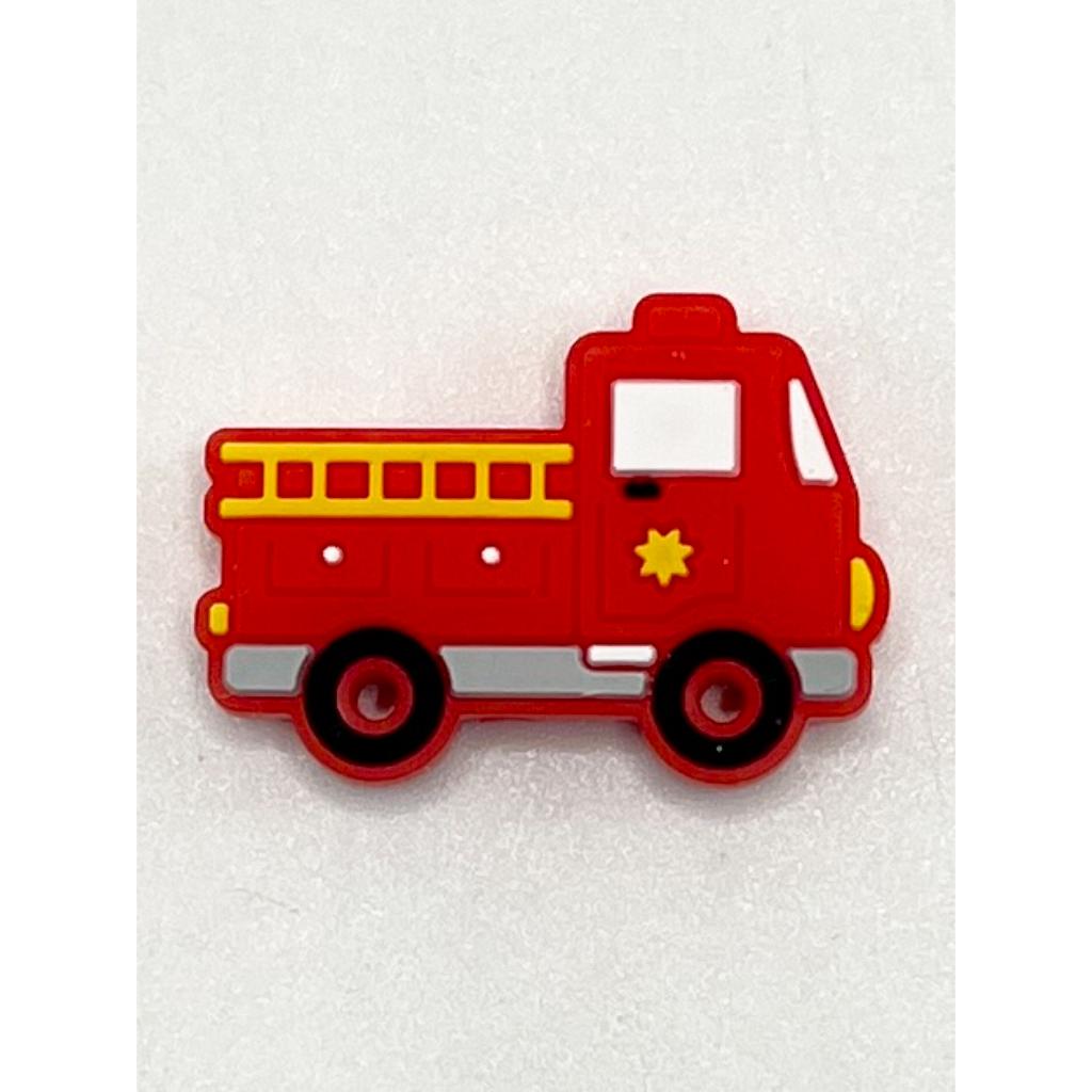 Truck Car Red Fire Fighting Silicone Focal Beads