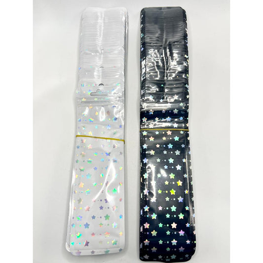 Heart Resealable Ziplock Bags & Star & Moon with Non Woven Fabric Back for Beadable Pens, UV Finish, 6.5*21cm