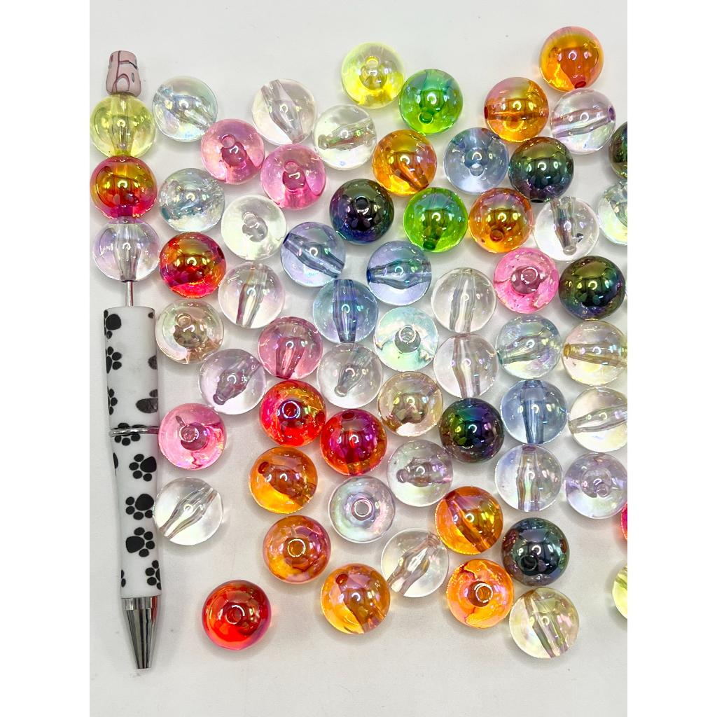 UV Coating See Thru Glossy Solid Color Acrylic Beads 16mm CM
