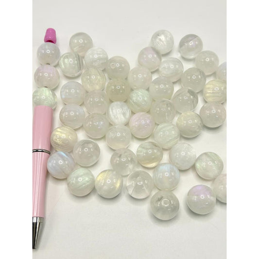 See Thru Colorful Glitter White Acrylic Beads, 16mm,Mix