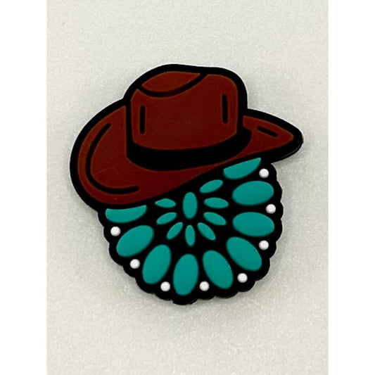Cowboy Hat Flower Silicone Focal Beads