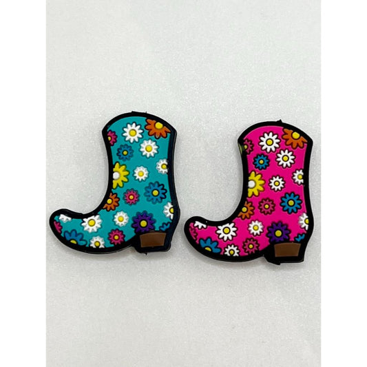 Flower with Boot Silicone Focal Beads
