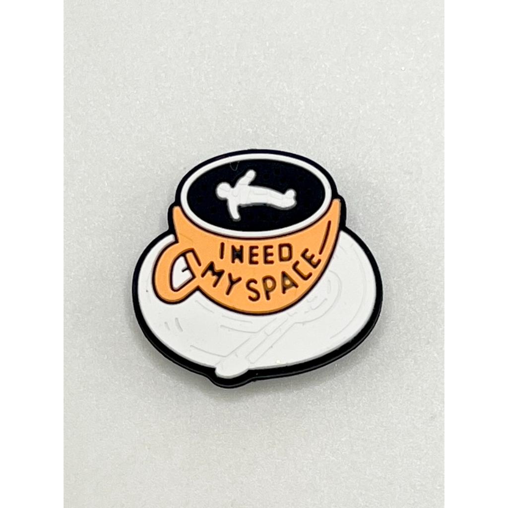 I Need My Space Coffee Cup Silicone Focal Beads