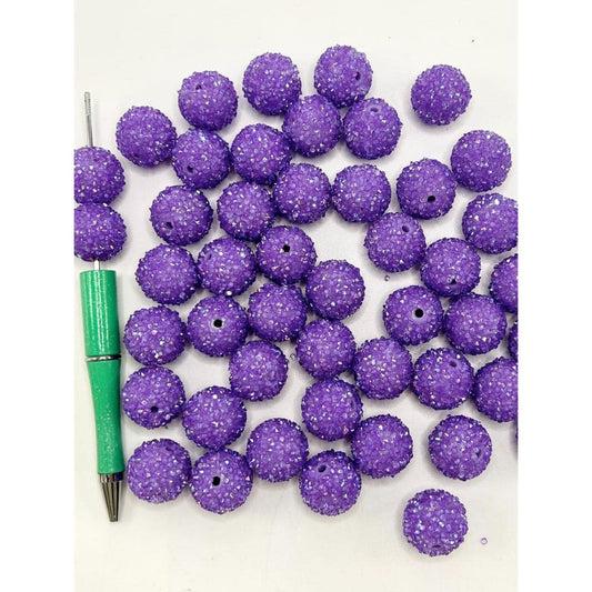 Hard Light Purple Color Acrylic Sugar Beads, 20mm