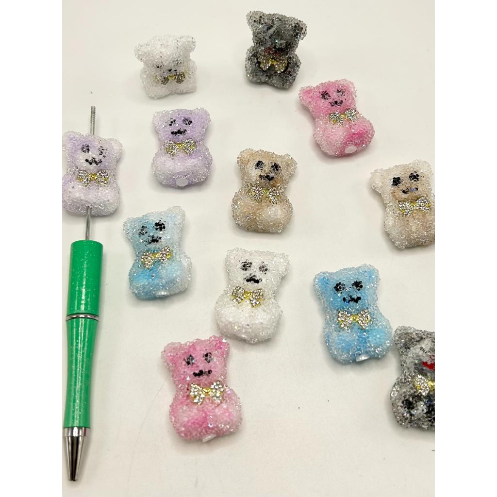 Sugar Beads Cute Bear with Bowtie Bowknot, Random Mix Color, MG