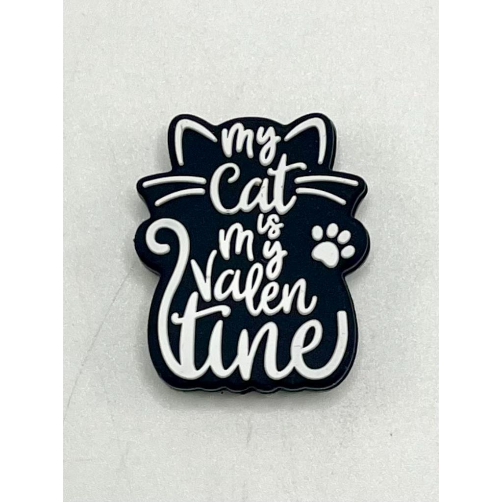 Pet Paw My Cat Is My Valentine Silicone Focal Beads