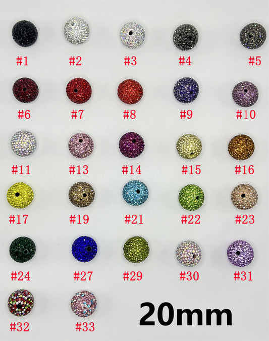 Rhinestones with Clay Beads, 20mm, Please Read Description