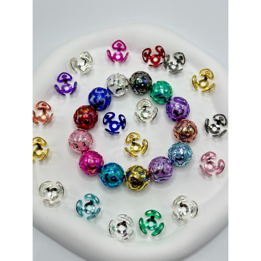 Heart Shape Colorful Metal Bead Cage Bead Cap for 16mm Beads