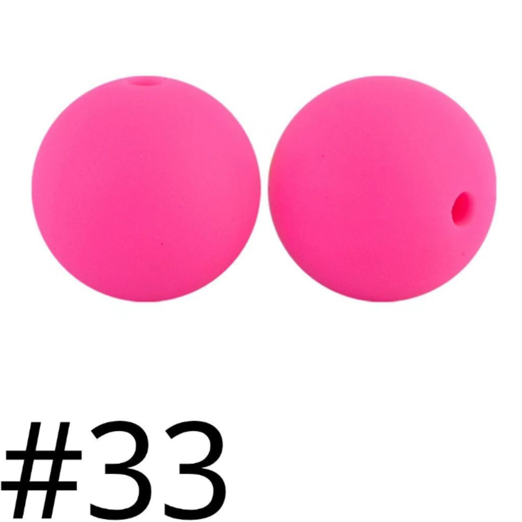 Round Shape Large 19mm Silicone Beads in Solid Colors, Big Size 19mm