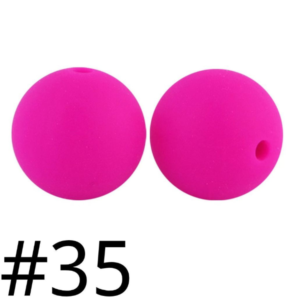 Round Shape Large 19mm Silicone Beads in Solid Colors, Big Size 19mm