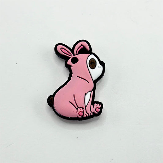 Pink Bunny Little Cute Rabbit Silicone Focal Beads