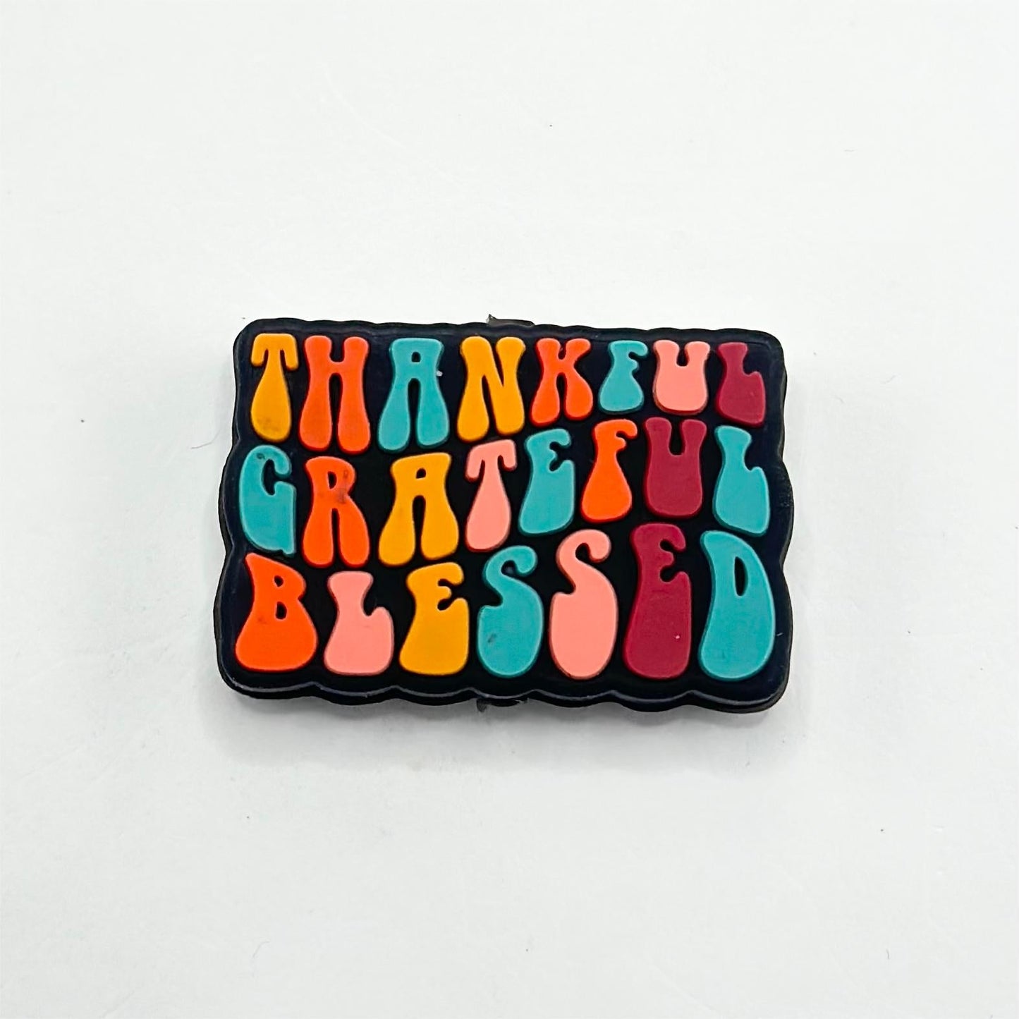 Blessed Rectangle Thankful Grateful Silicone Focal Beads