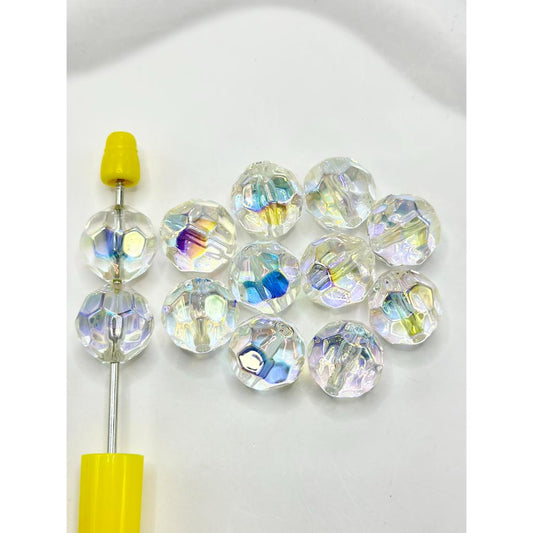 Disco Clear UV Coating Acrylic Beads, Random Mix, 16MM
