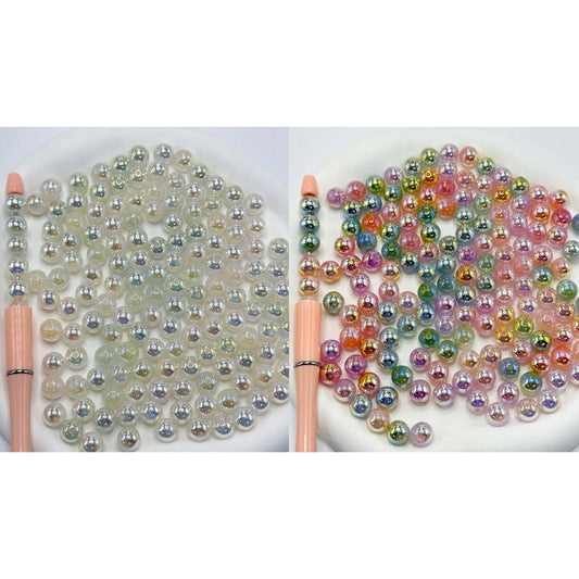 Round Light Variation Color Change Acrylic Beads, Random Mix, 10MM