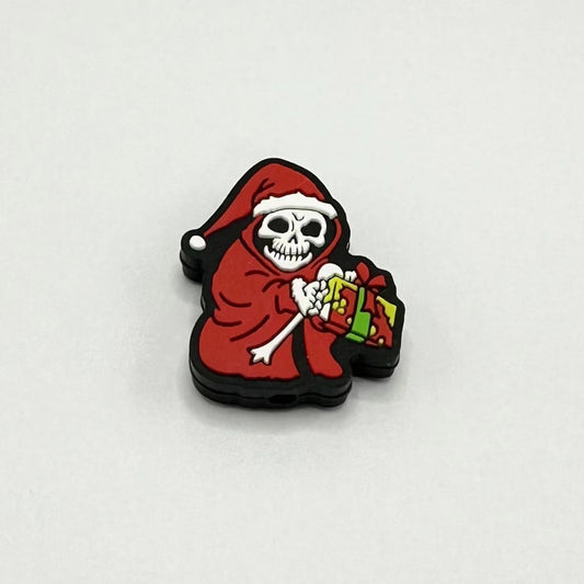 Red Christmas Clothing Skeleton Skull Silicone Focal Beads