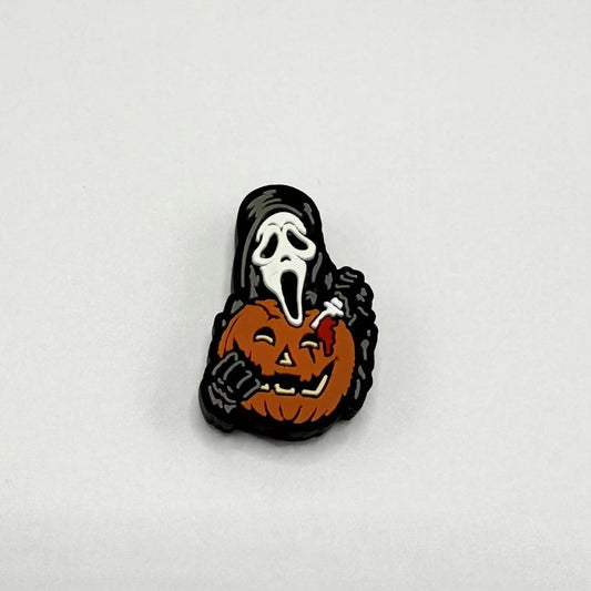 Pumpkin with a Knife The Ghost Pricked Silicone Focal Beads
