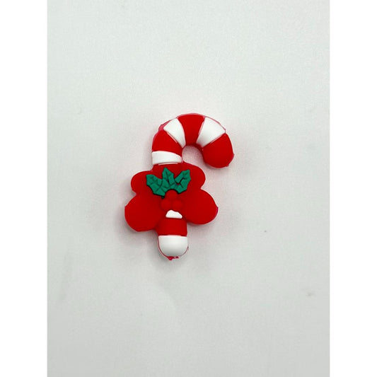 3D Candy Cane, Candy Cane Beads Silicone Focal Beads with Christmas Theme