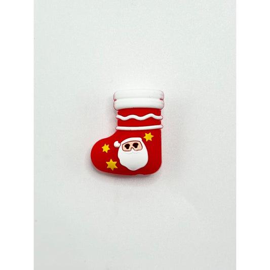 Cartoon 3D Cute Santa Claus Socks Silicone Focal Beads