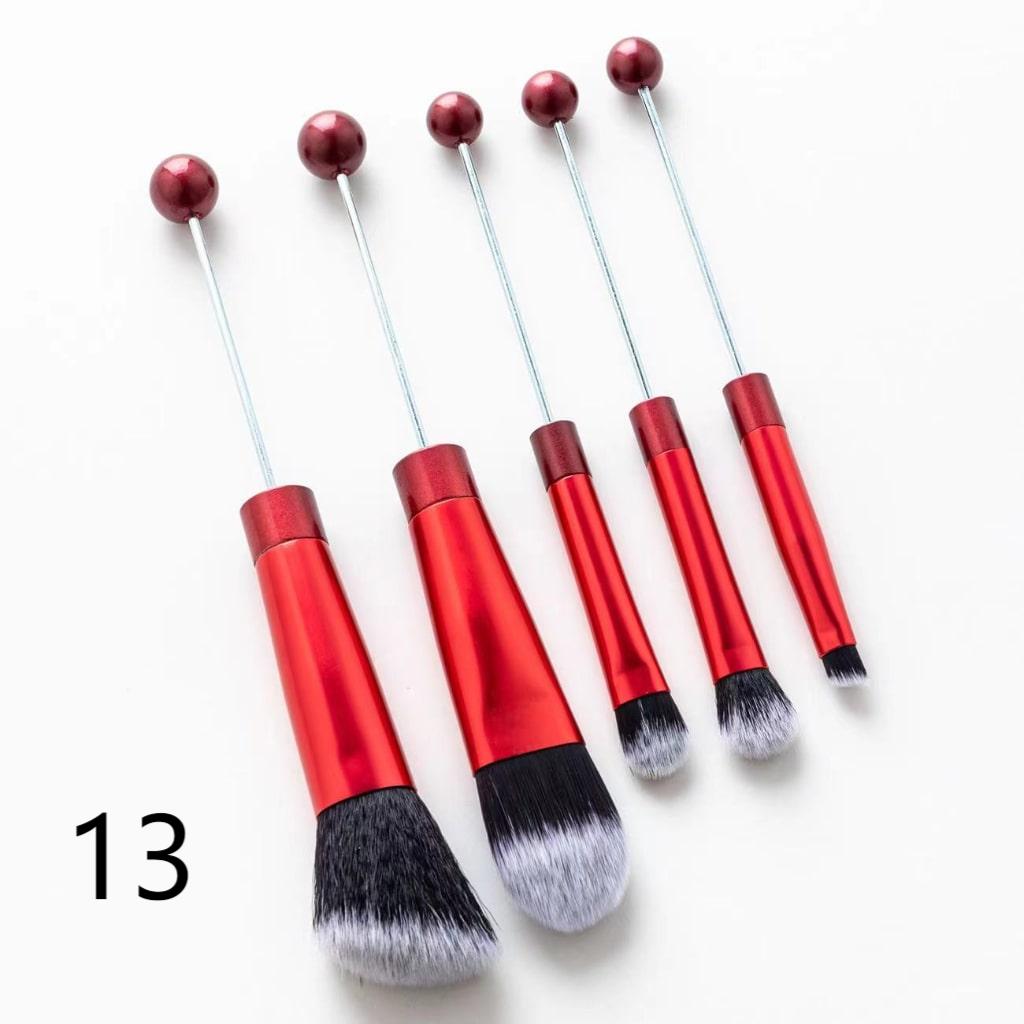 Beaded Make Up Brush Solid And Ombre Color Beadable Makeup Brushes (1 Set = 5 pieces)