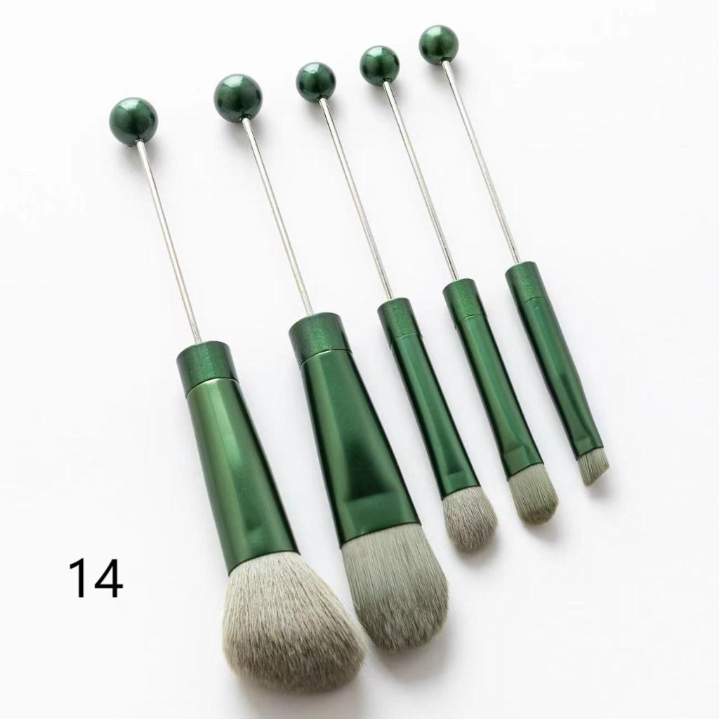 Beaded Make Up Brush Solid And Ombre Color Beadable Makeup Brushes (1 Set = 5 pieces)