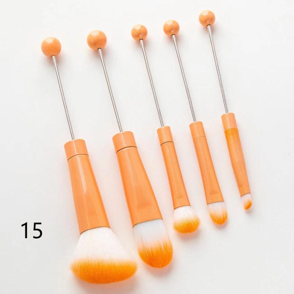 Beaded Make Up Brush Solid And Ombre Color Beadable Makeup Brushes (1 Set = 5 pieces)