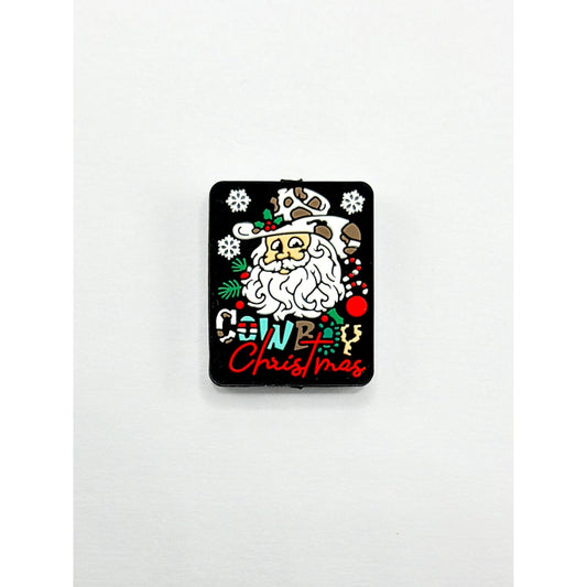 Cowboy Hat Snow Flower with Christmas Father Silicone Focal Beads