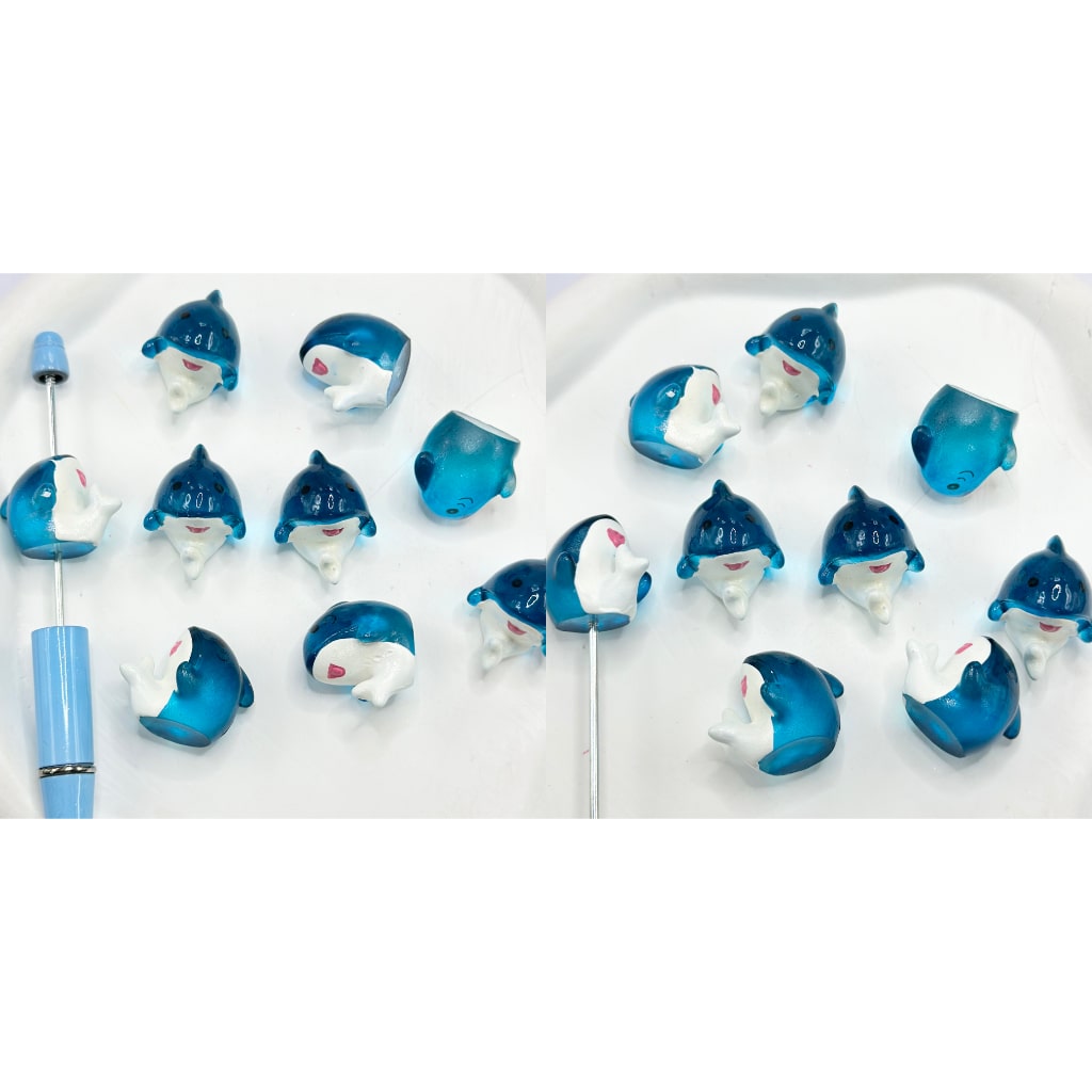 Dolphin Adorable Pen Topper Acrylic Beads, Around 22*27MM