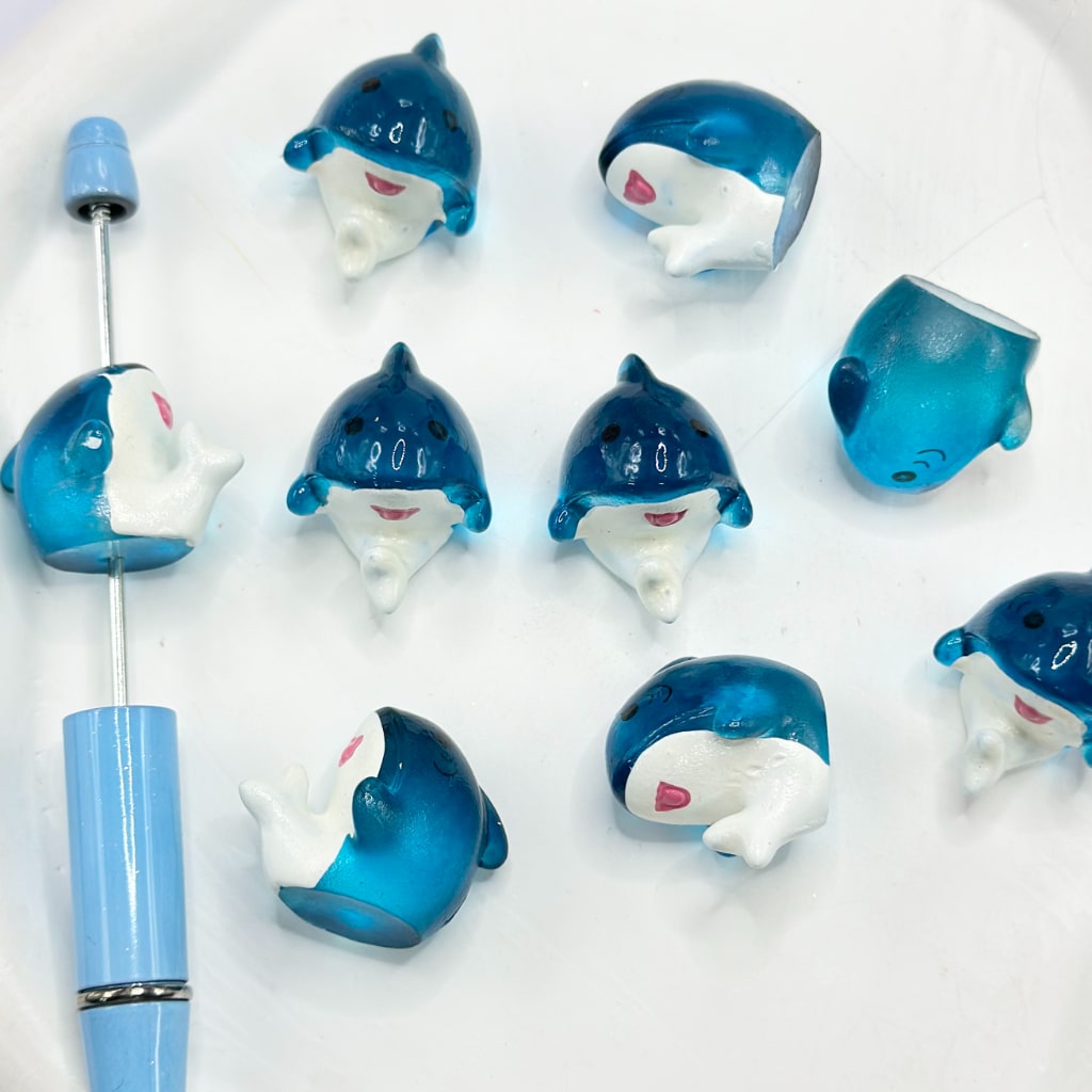 Dolphin Adorable Pen Topper Acrylic Beads, Around 22*27MM