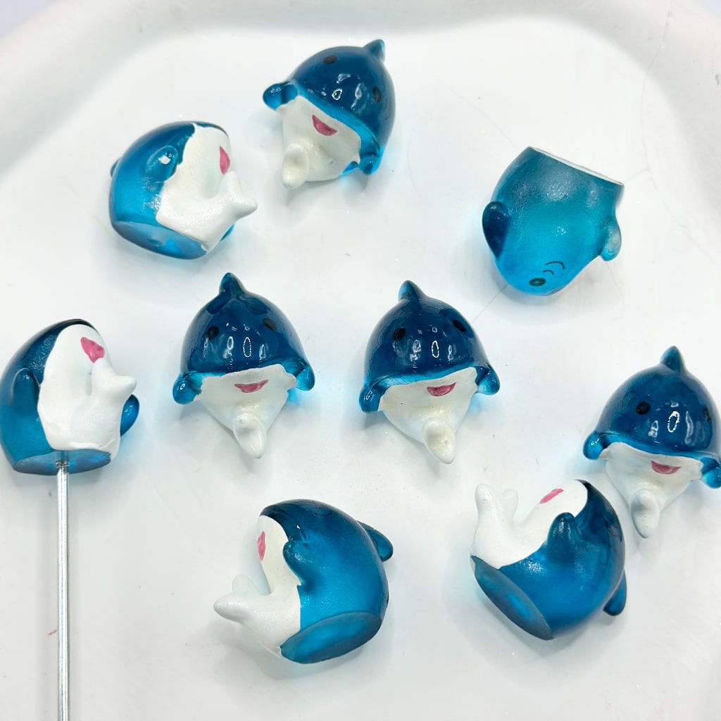 Dolphin Adorable Pen Topper Acrylic Beads, Around 22*27MM