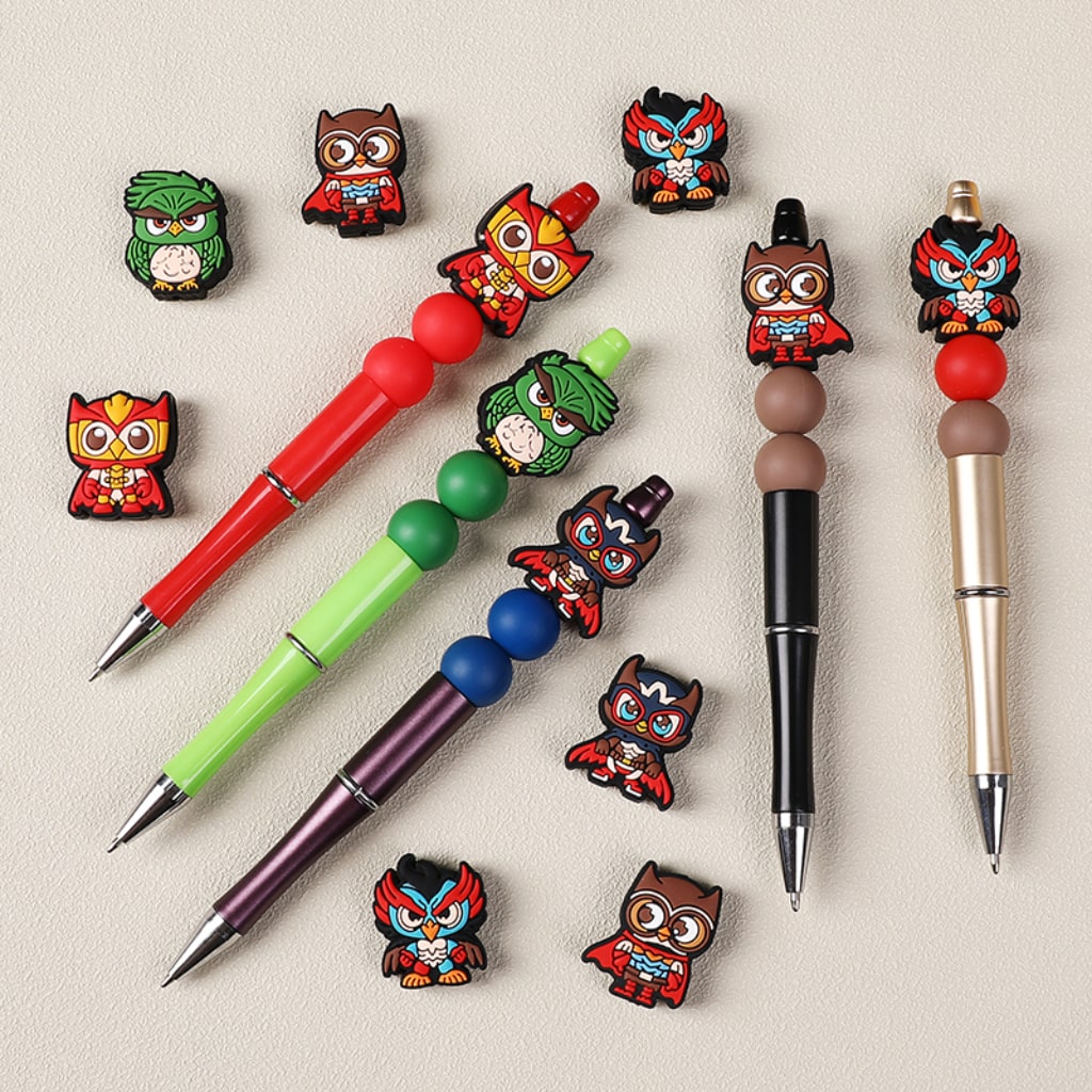 Cute Owl Super Her Silicone Focal Beads