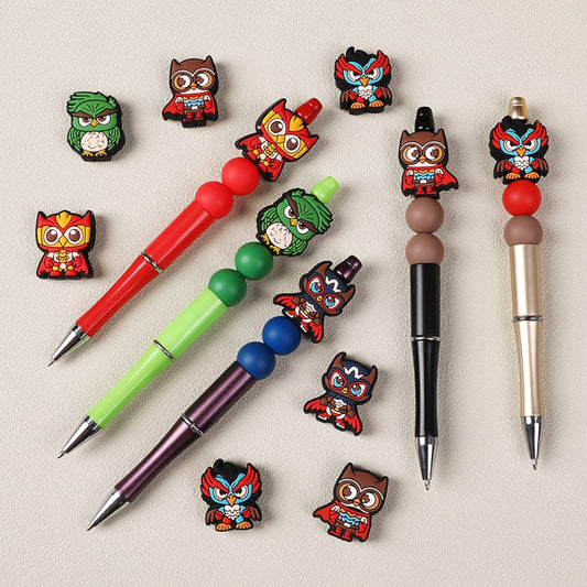Cute Owl Super Her Silicone Focal Beads