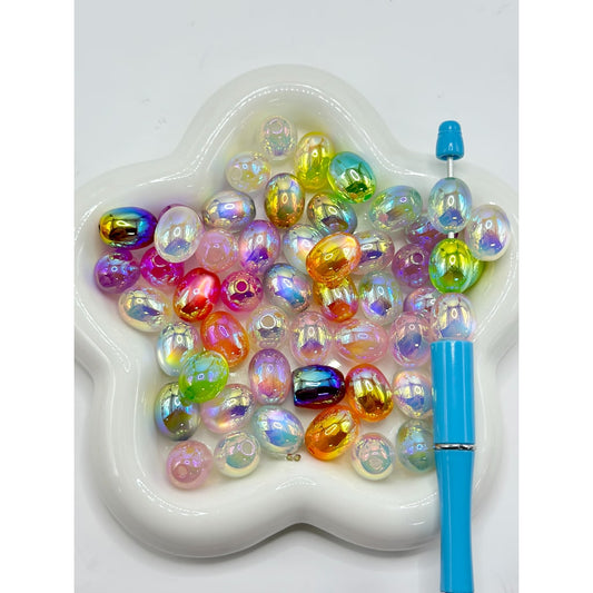 Cat Eye Style Oval Grape Shape Bling Bling Acrylic Beads, Around 13*17MM, Please Read the Description