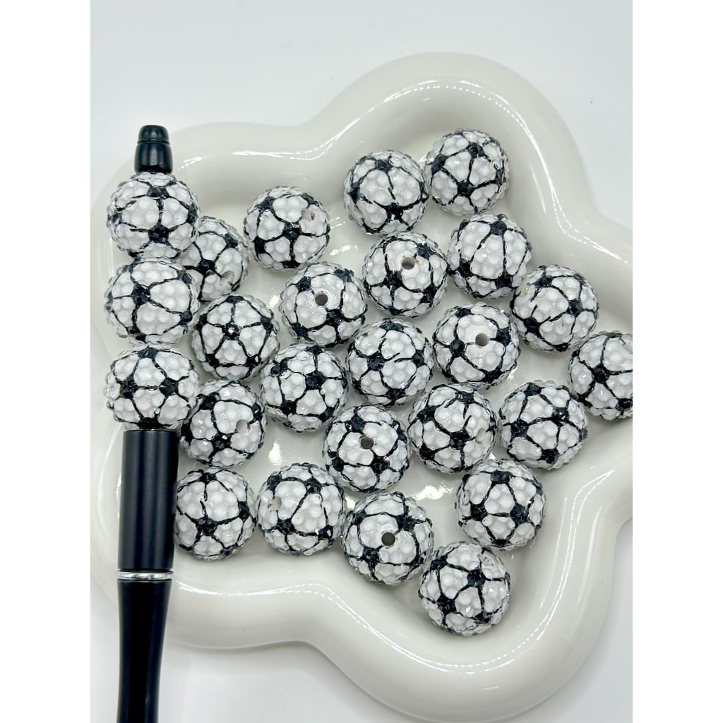 Round Football Basketball Soccer Baseball Mix of Sports Balls Acrylic Beads, 20mm