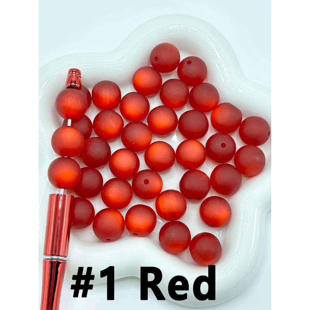 Round Cute Frosted Matte Stoving Baking Varnish Lacquered Vivid Cat Eye Style Painted Coated Acrylic Beads, 16MM