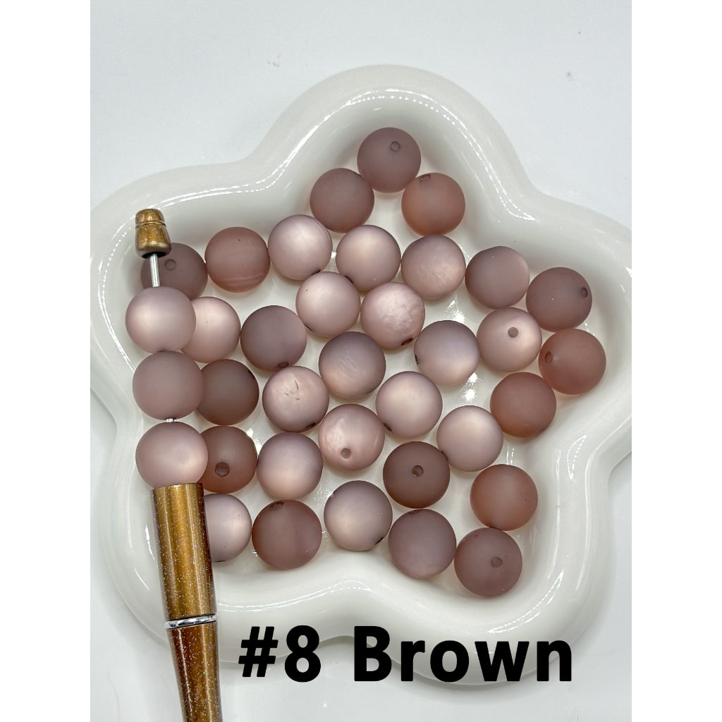 Round Cute Frosted Matte Stoving Baking Varnish Lacquered Vivid Cat Eye Style Painted Coated Acrylic Beads, 16MM