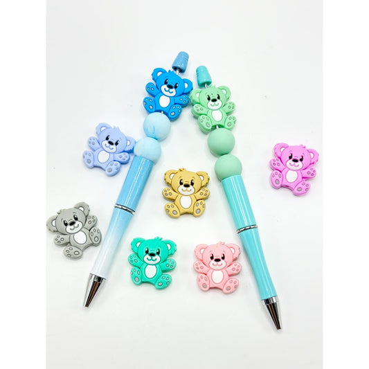 Cute Little Bear Shape Silicone Focal Beads Random Mix
