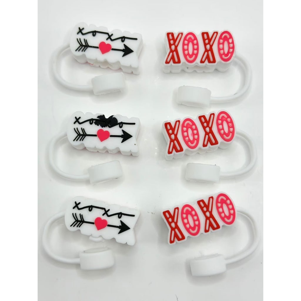 An Arrow Crosses A Heart Food Grade Cup Tumbler XO Silicone Straw Topper
