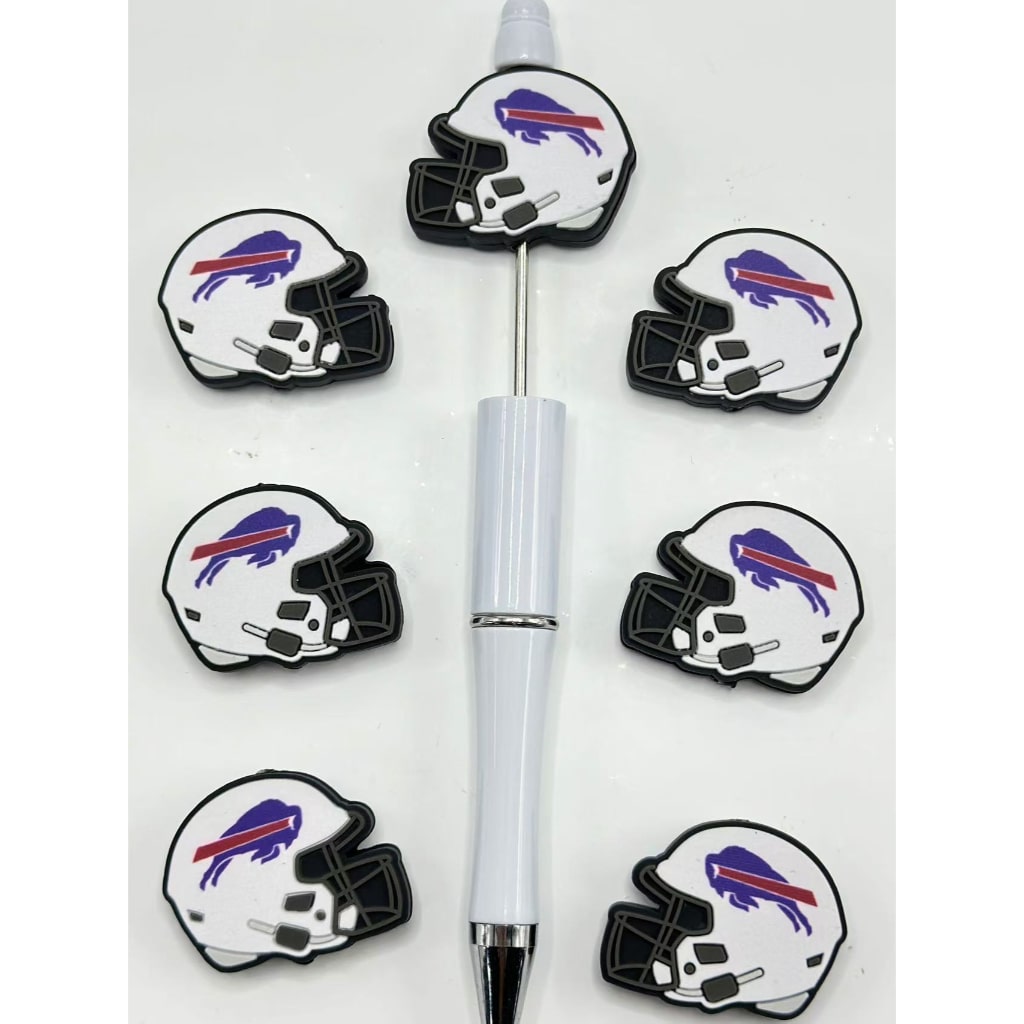 USA American Football Team NY Team Helmet Sports Silicone Focal Beads, Please Read the Description