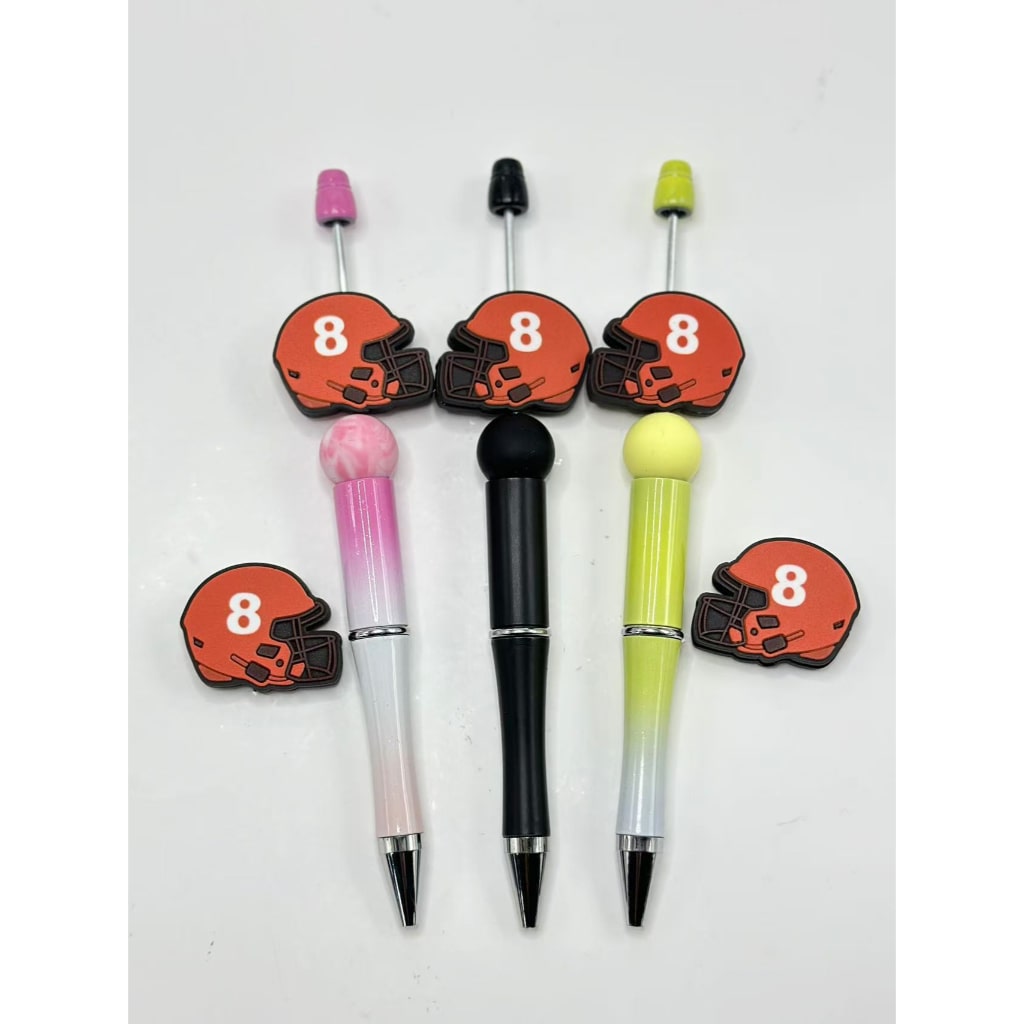 Helmet Sports Football Team USA American Cleveland Brow Silicone Focal Beads