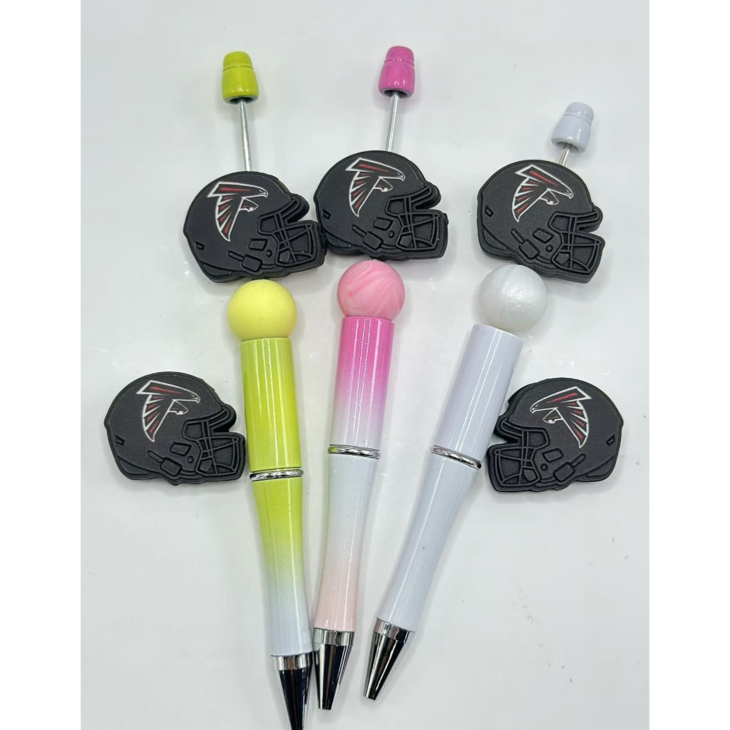 USA American Football Team Atlanta Football Helmet Sports Silicone Focal Beads