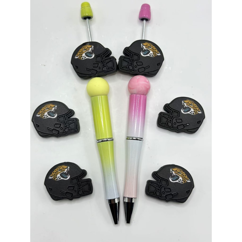 USA American Football Team Jacksonville Football Helmet Sports Silicone Focal Beads, Please Read the Description