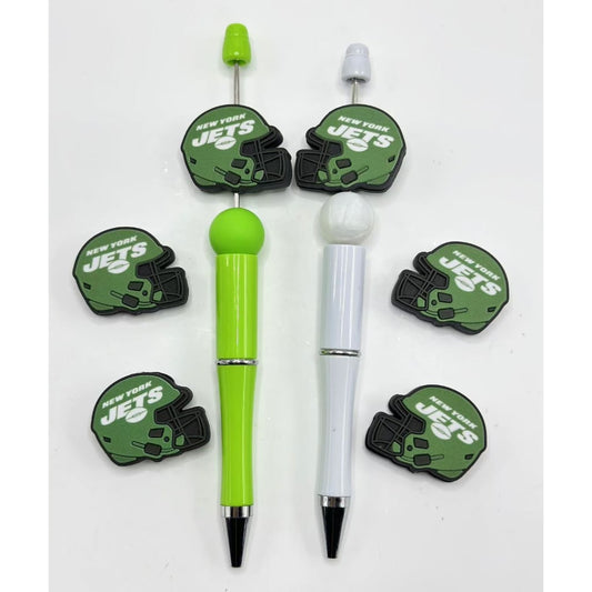 NY Jets Football Helmet Sports USA American Team Silicone Focal Beads, Please Read the Description