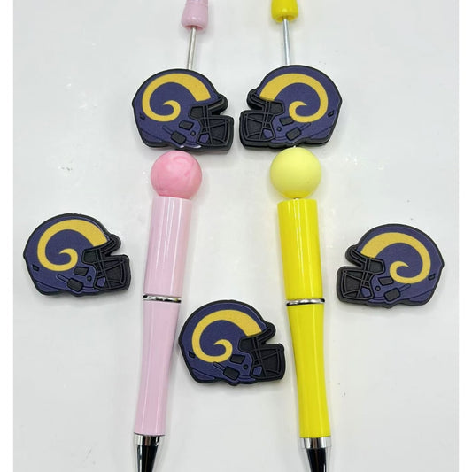 Football Team LA Chargers Football Helmet Sports USA American Silicone Focal Beads， Please Read the Description