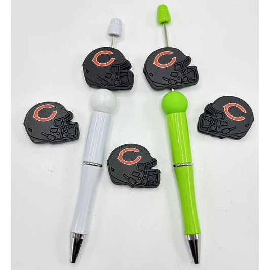 Football League Team Chicago Football Helmet Sports USA American Silicone Focal Beads